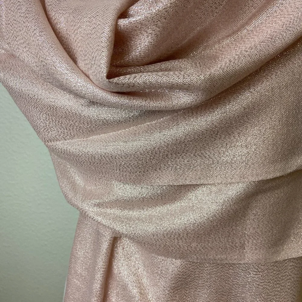 NWOT Ellen Tracy Pink Metallic Scarf & Wrap 33